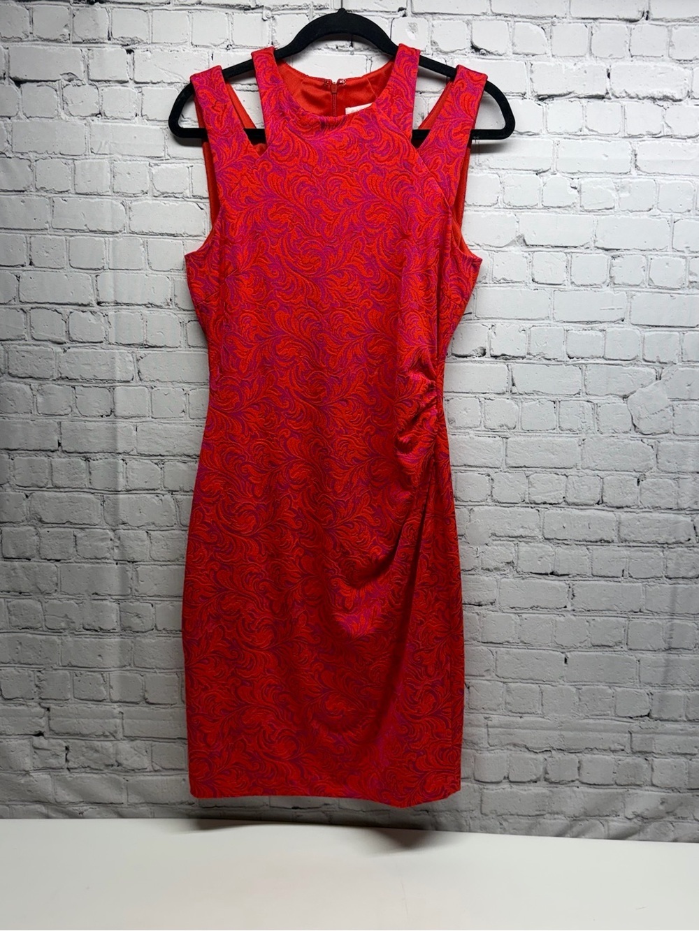 Cache Red and Pink Sleeveless  Dress size 10